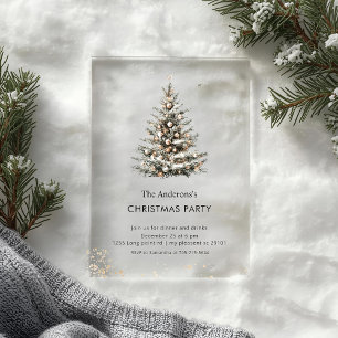 Elegante Weihnachtsbaum-Party  Acryleinladungen