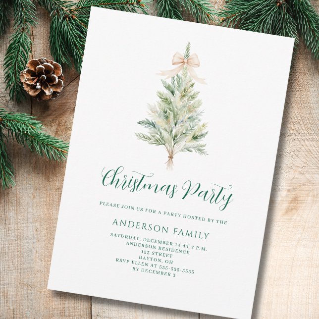 Elegante Weihnachtsbaum-Party  Einladung (Von Creator hochgeladen)
