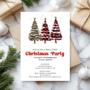 Elegante Weihnachtsbaum-Party-Einladung im Büffelk Einladung