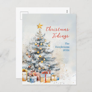 Elegante Weihnachtsbaum Vintag Postkarte