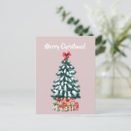 Elegante Weihnachtsbaum-Weihnachtskarte im Schnee Postkarte