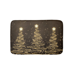 Elegante Weihnachtsbaume Gold Badematte