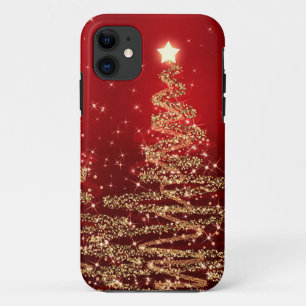 Elegante Weihnachtsbaume Rot Case-Mate iPhone Hülle