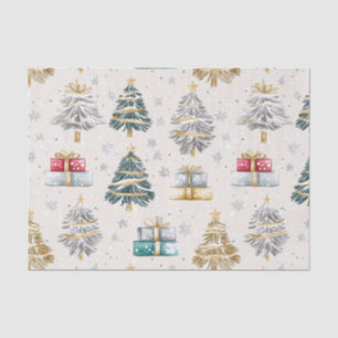 Elegante Weihnachtsbaumen Vintag Seidenpapier