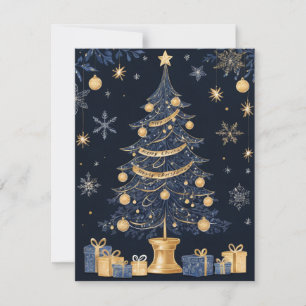 Elegante Weihnachtsbaumkerze und Geschenkkarte Feiertagskarte