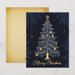 Elegante Weihnachtsbaumkerze und Geschenkkarte Feiertagskarte