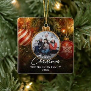 Elegante Weihnachtsbaumkugeln Foto Keramikornament