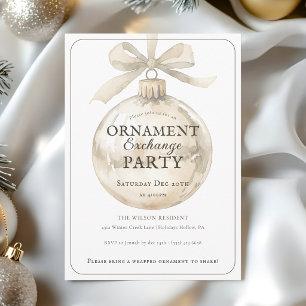 Elegante Weihnachtsbaumschmuck-Tauschparty Einladung