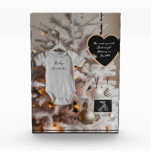 Elegante Weihnachtsbaumschwangerschaftsankündigung Fotoblock