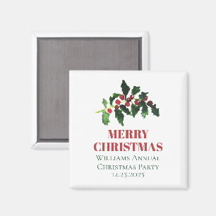 Elegante Weihnachtsbeeren Botanisch Einfach Magnet