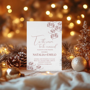 Elegante Weihnachtsbeeren Hochzeitsdekoration Einladung