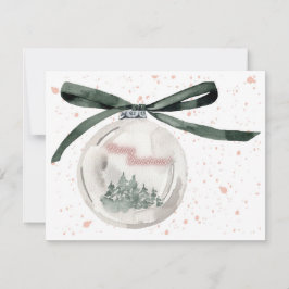 Elegante Weihnachtsblase Watercolor Feiertagskarte