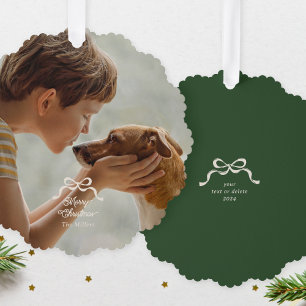 Elegante Weihnachtsbögen Foto-Ornament Ornament Karte