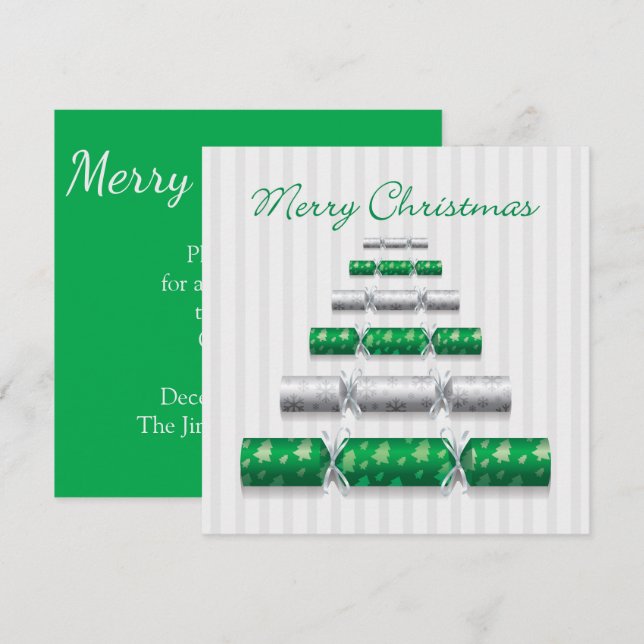 Elegante Weihnachtsbonbons Einladung (Vorne/Hinten)