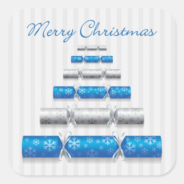 Elegante Weihnachtsbonbons Quadratischer Aufkleber (Vorderseite)