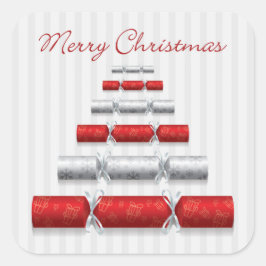 Elegante Weihnachtsbonbons Quadratischer Aufkleber