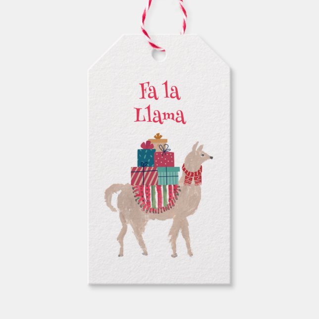 Elegante Weihnachtsbräunsteine HandIllustriert Geschenkanhänger (Vorderseite)