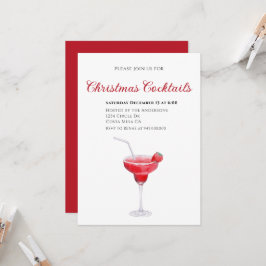 Elegante Weihnachtscocktail-Party Einladung