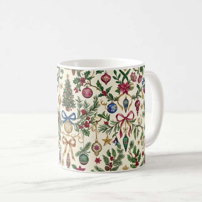 Elegante Weihnachtsdeko-Kaffeetasse Kaffeetasse (VorderseiteRechts)