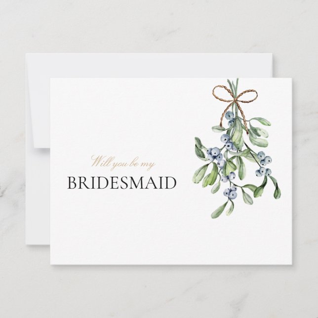 Elegante Weihnachtsdekor Bridesmaid Vorschlag Card Save The Date (Vorderseite)