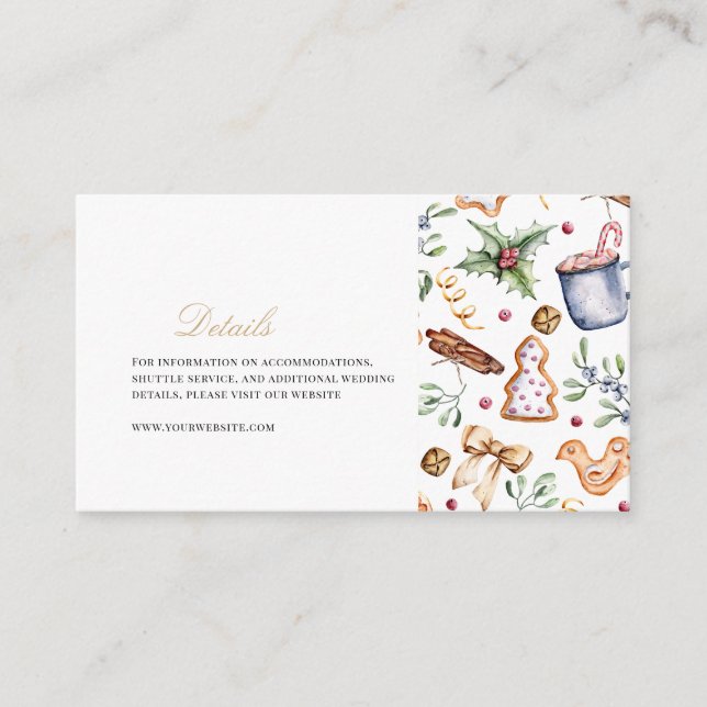 Elegante Weihnachtsdekoration Winterdetails Begleitkarte (Vorderseite)