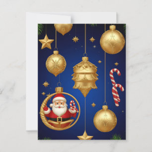 Elegante Weihnachtsdekorationen Postkarte