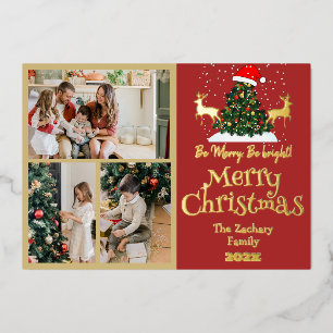 Elegante Weihnachtsfamilienfoto Collage Folien Feiertagskarte