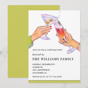Elegante Weihnachtsfeier Cocktailparty Einladung