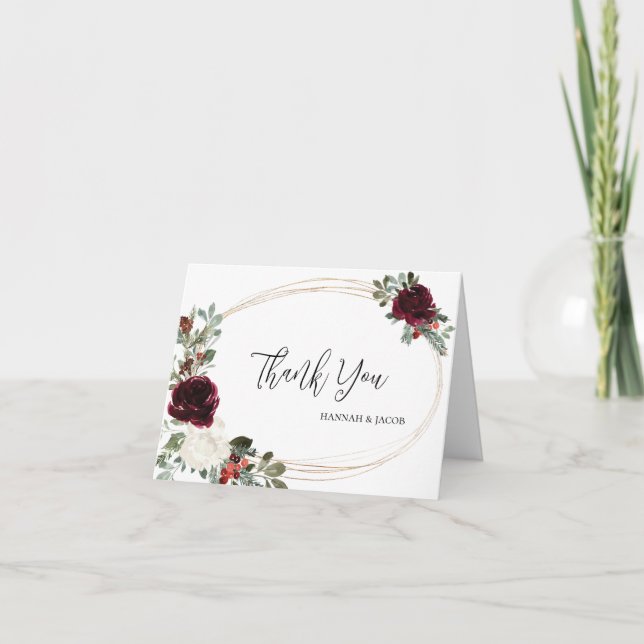 Elegante Weihnachtsfeier Dankeskarte (Vorderseite)