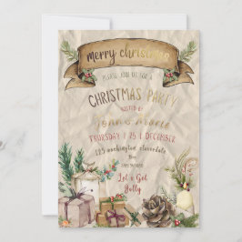 Elegante Weihnachtsfeier-Einladung