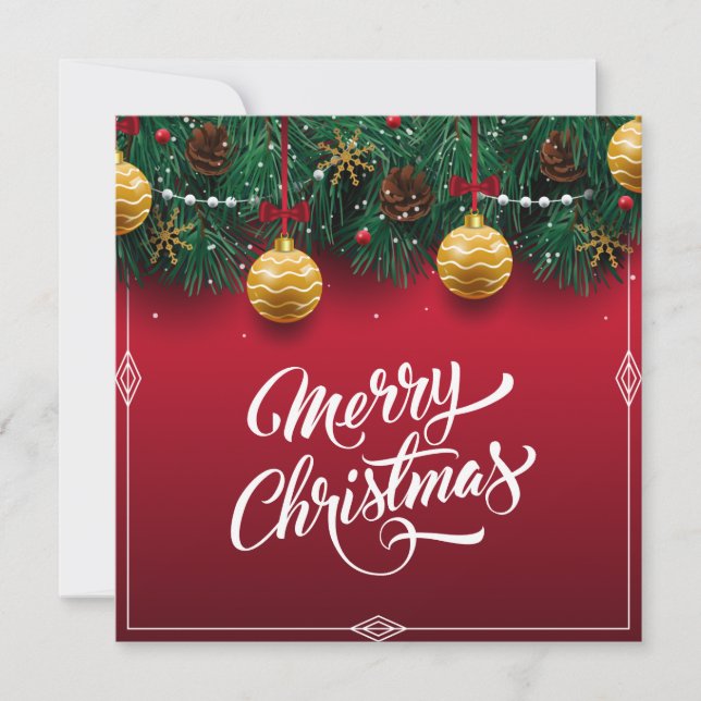 Elegante Weihnachtsfeier| Einladung (Vorderseite)