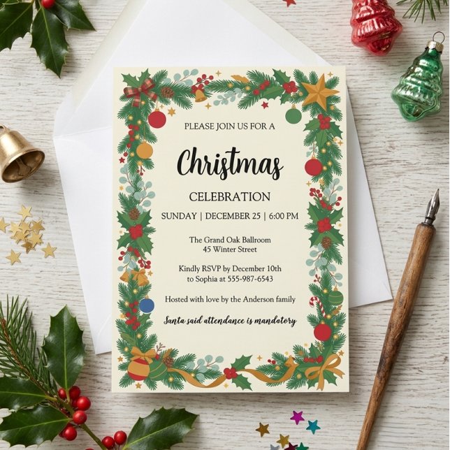 Elegante Weihnachtsfeier  Einladung (Von Creator hochgeladen)