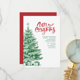 elegante Weihnachtsfeier-Einladungen Dankeskarte