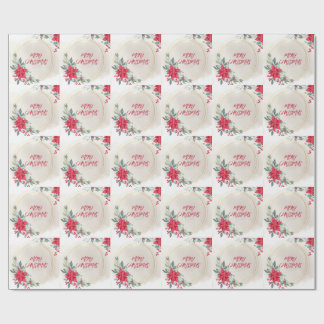 Elegante Weihnachtsfeier mit Rentieren und Blumen Geschenkpapier