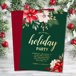 Elegante Weihnachtsfeier Poinsettia Holiday Party Folieneinladung