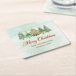 Elegante Weihnachtsfeier Rechteckiger Pappuntersetzer