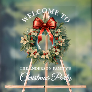 Elegante Weihnachtsfeier Willkommen Acrylschild