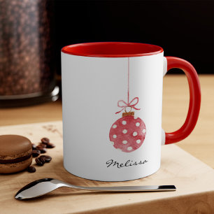 Elegante Weihnachtsferien personalisierter Name Tasse
