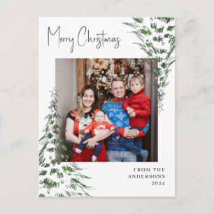 Elegante Weihnachtsferien Stylische Familie 1 Foto Feiertagspostkarte