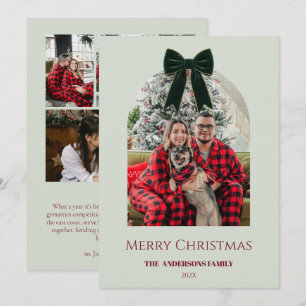 Elegante Weihnachtsfoto-Karte mit Familienbild und Feiertagskarte