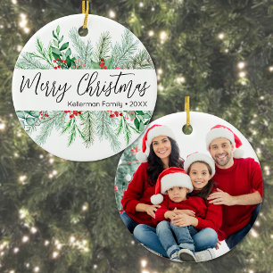 Elegante Weihnachtsfotografie mit Grün Keramik Ornament