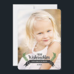 Elegante Weihnachtsfotokarten Feiertagskarte<br><div class="desc">Ein einfacher,  eleganter Entwurf - ersetzen Sie das Bild durch einen Ihrer Lieblinge für schöne Feiertagsgrüße!</div>