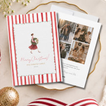 Elegante Weihnachtsfrau-Kranz Rot gestreift Foto