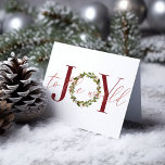Elegante Weihnachtsfreuden für den Weltkrieg Feiertagskarte<br><div class="desc">Elegante Weihnachtsfreude an der World Wreath Holiday Card mit Christlichen Gefühlen im Inneren. Einfach mit eigenen Texten,  Schriftart und Farben anpassen.</div>