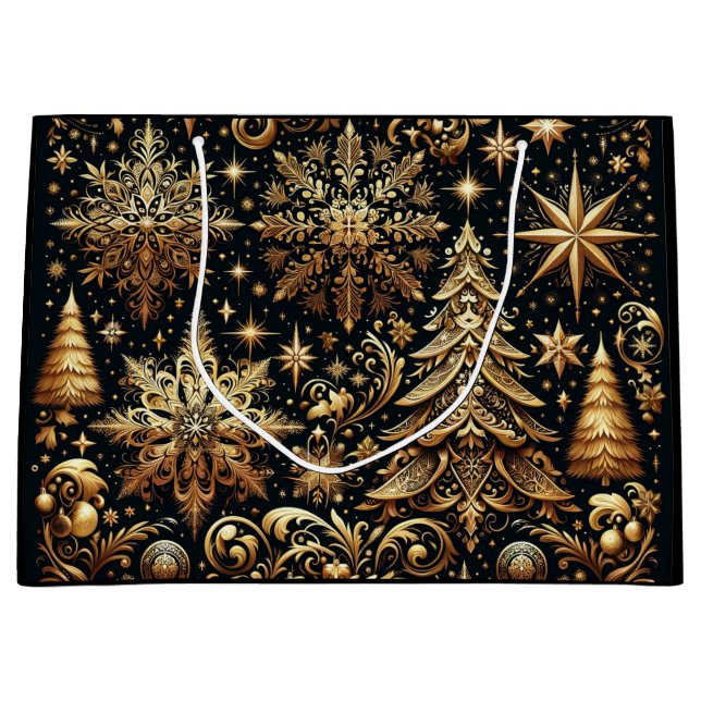 Elegante Weihnachtsgeschenktasche Große Geschenktüte (Vorderseite)