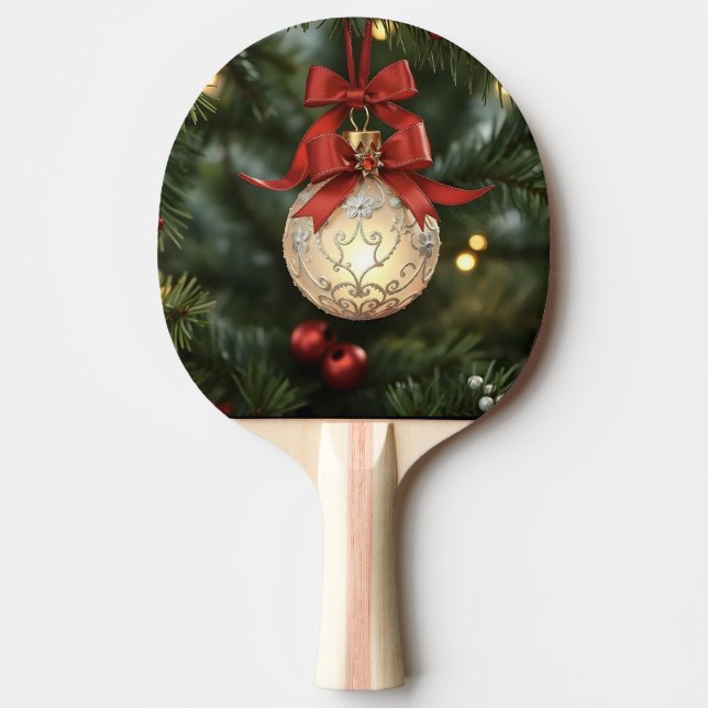 Elegante Weihnachtsgeschichtssammlung mit Red Bow Tischtennis Schläger (Vorderseite)