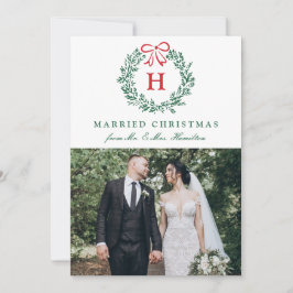Elegante Weihnachtsgirlande für Verheiratete mit M Feiertagskarte