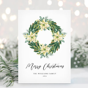 Elegante Weihnachtsgirlande Nicht-Foto-Feiertagska Feiertagskarte