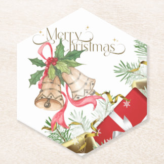 Elegante Weihnachtsglocken und Geschenke Holiday D Untersetzer