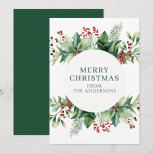 Elegante Weihnachtsgrün Feiertagskarte
